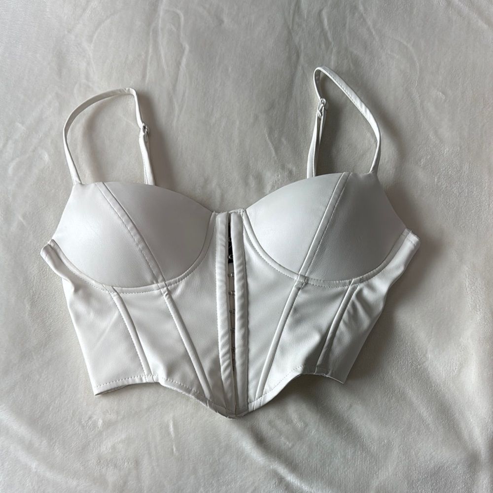Windsor White Cropped Corset Top
